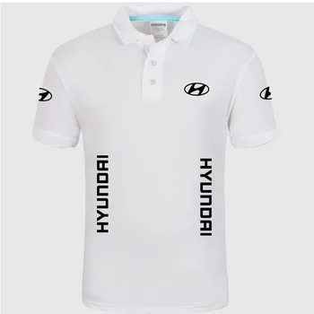 Letné Vysokej kvality značky Hyundai logo polo tričko krátky rukáv Fashion bežné Pevné Polo Tričko unisex tričká