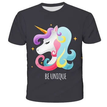 Letné Zbrusu Nový Deti T-shirt unicorn 3D Chlapci/dievča T-shirt Deti Krátke Sleeve T-shirts Bežné Detské Oblečenie, Topy