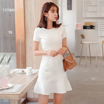 Letné Šaty Žien Vintage Biele Mini Šaty 2020 Nové Ženské Šaty Kórejský Bodycon Ženy Šaty Elegantné Vestidos