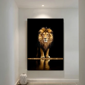 Lev V Tme Plátno na Maľovanie Africký Lev Plagáty a Vytlačí Cuadros Wall Art Obrázky pre Obývacia Izba Domova bez rámu