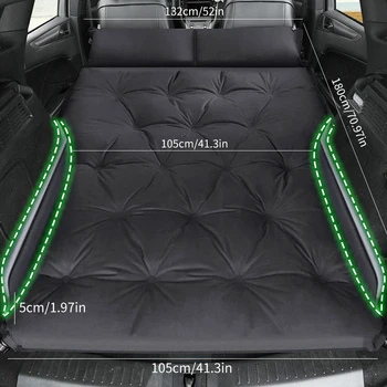 LEVORYEOU Nafukovacie auto cestovanie spacie podložky matrac SUV Nafukovacie Auto Multifunkčný nafukovacie postele Camping mat