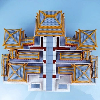 Lezi 8019 Svetovej Architektúry Dávnych Epang Palác 3D Model DIY Mini Diamond Kvádre, Tehly, Budova Hračka pre Deti, žiadne Okno