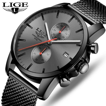 LG Top Luxusné Značky Mužov Business Hodinky Chronograf Nepremokavé Quartz Analógové Náramkové hodinky Plné Oceľové Muž Hodiny Relogio Masculino