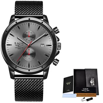 LG Top Luxusné Značky Mužov Business Hodinky Chronograf Nepremokavé Quartz Analógové Náramkové hodinky Plné Oceľové Muž Hodiny Relogio Masculino