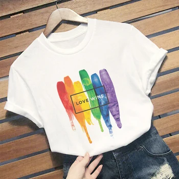 LGBT Tričko Pre Ženy, Nový Gay Pride Tričko Ženskej Lásky Lesbické Rainbow Biele Tričko láska Je Láska Topy Lete Harajuku T-Shirt