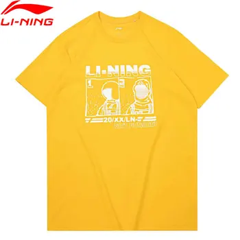 Li-Ning Mužov Trend T-Shirt 73% Bavlna, 27% Polyester Regular Fit Podšívka li ning Športové Grafické Tees Topy AHSQ209