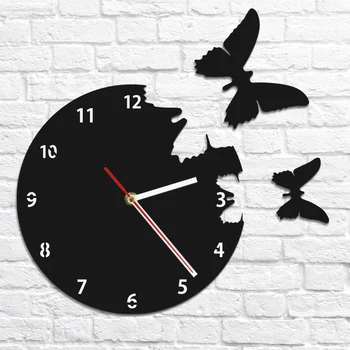 Lietajúce Motýle Nástenné Hodiny Abstraktný Charakter Wall Art Domova Nástenné Hodiny Motýľ Espcape Letel Preč Moderné Nástenné Hodiny