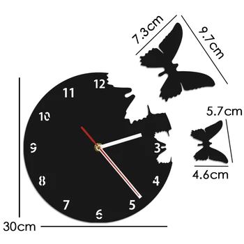 Lietajúce Motýle Nástenné Hodiny Abstraktný Charakter Wall Art Domova Nástenné Hodiny Motýľ Espcape Letel Preč Moderné Nástenné Hodiny