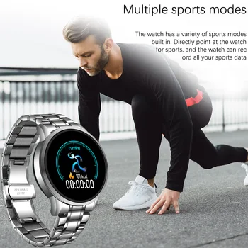 LIGE 2020 Nové Oceľové Pásmo Smart Hodinky Mužov Srdcovej frekvencie Krokomer Multifunkčné Športové Nepremokavé Smartwatch Fitness Tracker+Box