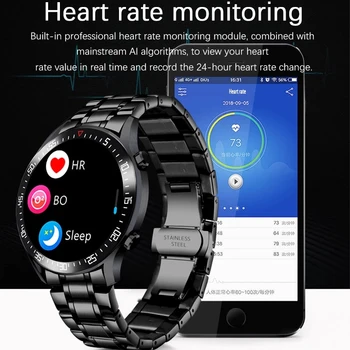 LIGE 2020 Nové Oceľové Pásmo Smart Hodinky Mužov Pre Android IOS Telefón Srdcovej frekvencie IP68 Nepremokavé Plný Dotykový Displej Luxusné Smartwatch