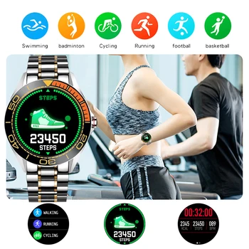 LIGE Luxusné Smart Hodinky Mužov Nepremokavé Ocele Kapela Fitness Sledovať tepovú frekvenciu, Krvný Tlak, Činnosť Tracker Smartwatch pre mužov