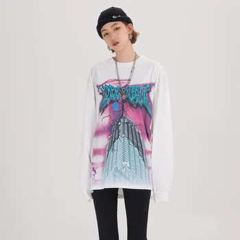 Lightning Grafické Tees Nadrozmerné Tričko pre Ženy Punk Rock Streetwear Lenivosť Šaty Plus Veľkosť 2020 Jar Nové Módne Oblečenie