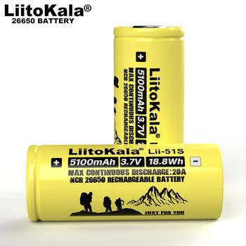 Lii-51S 26650 batérie 20a nabíjateľná lítiová batéria 3,7 v 5100ma baterka vybavenie batérie Power bank
