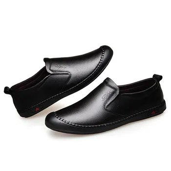 LIN KRÁĽ Nové Dizajnér Mužov Mokasíny Originálne Kožené členkové Topánky Pohodlné Pošmyknúť Na Lazy Bytov Topánky Mocassin Homme Chaussures
