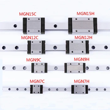 Lineárne Železničnej Sprievodca Mini MGN7 MGN9 MGN12 MGN15 100 mm 200 mm 350 mm Blok MR7 MR9 MR12 MR15 Miniatúrne List Prepravu CNC 3D Tlačiarne