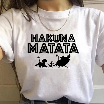 Lion King T Shirt Hakuna Matata Harajuku Ženy Tričko 90. rokov Lete Tlačiť Bežné Ženské Homme Top Tee Funny T-shirt Dropship
