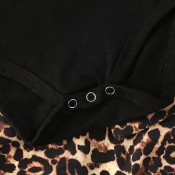 Lioraitiin 0-18 M Novorodenca Dievča Leopard Oblečenie Romper Nohavice hlavový most Oblečenie Nastaviť Leopard Tepláková súprava Odevy