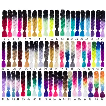 LISI Ombre HAIR Color Háčkovanie predlžovanie Vlasov Jumbo Vrkôčiky 24 inch 100g syntetické pletenie vlasy Vysokej Teplote Vlákno