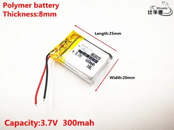 Liter energie batérie Dobré Qulity 3,7 V,300mAH,802025 Polymer lithium ion / Li-ion batéria pre HRAČKA,POWER BANKY,GPS,mp3,mp4