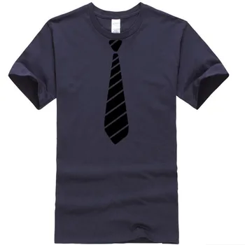 LJ487 Lete pánske T-shirt bavlna kravatu vytlačené novinka ležérne módne T-shirts o neck t shirt mužov slim topy lumbálna