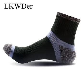 LKWDer 3 Páry/veľa Bavlna Mužov Ponožky Kompresie Priedušné Ponožky Chlapec Kontrast Farieb Štandard Meias Kvalitné Úplnej Práce Ponožky