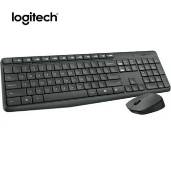 Logitech MK235 Bezdrôtové Klávesnice, Myši Combo 2,4 Ghz, Multimediálne USB Optická Myš Pre Notebook PC Gamer Home Office