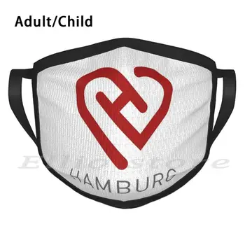 Logo So Srdcom Logo A Nápis Hamburg Maska Pm2.5 Filter Umývateľný Dospelých Dieťa Diy Hamburg Altona Port Nápad So Suvenírmi Láska Domov
