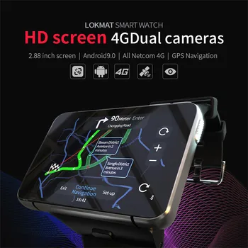 LOKMAT MAX Smart Hodinky 2.88 palcový 4GB+64 GB LCD Smart Hodinky 2300mAh Smartwatch Srdcovej frekvencie Pre Android 7.1 4G Telefón Smart Hodinky