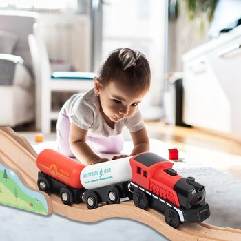 Lokomotívy Vlaku Magnetické Železničnej Hračka Kompatibilné s Drevenými Sledovanie Detí Lokomotíva Hračky pre deti detský Dary