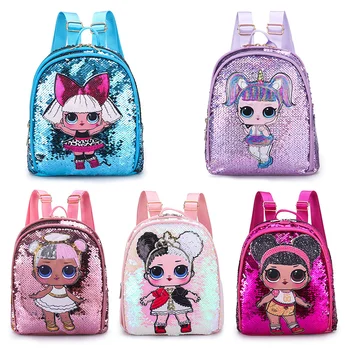 LOL bábiky PREKVAPENIE Flitrami Karikatúry mochila taška detská Škola Roztomilý Taška plecak 3d Tlač Roztomilé Anime deti Batoh Mš