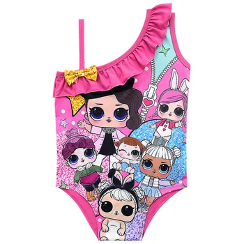 LOL Prekvapenie Bábiky 2019 Nové detské Plavky Dievča Rameno-rameno jednodielne Plavky Dievčatá Plavky Spp,pláž Uterák