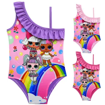 LOL Prekvapenie Bábiky 2019 Nové detské Plavky Dievča Rameno-rameno jednodielne Plavky Dievčatá Plavky Spp,pláž Uterák