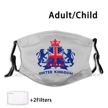 Londýn Spojené Kráľovstvo Pride British Znak Úniu Jack Uk Suvenír Darček Maska Handričkou Opakovane Vytlačiť Filter Umývateľný V Londýne