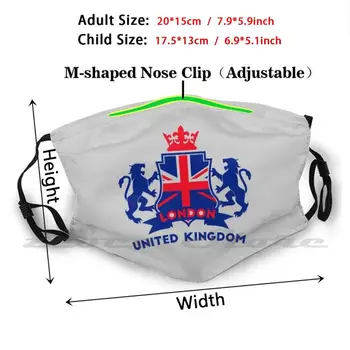 Londýn Spojené Kráľovstvo Pride British Znak Úniu Jack Uk Suvenír Darček Maska Handričkou Opakovane Vytlačiť Filter Umývateľný V Londýne