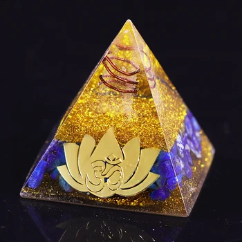 Lotus Meditácie Orgonite Pyramídy Energie Kameň Lapis Lazuli Liečivé Pyramídy Plavidlá Orgone Ozdoby