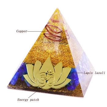 Lotus Meditácie Orgonite Pyramídy Energie Kameň Lapis Lazuli Liečivé Pyramídy Plavidlá Orgone Ozdoby