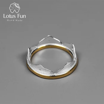 Lotus Zábava Reálne 925 Sterling Silver Prírodné Kreatívne Ručné Jemné Šperky Minimalistický Lotosový Kvet Prstene pre Ženy