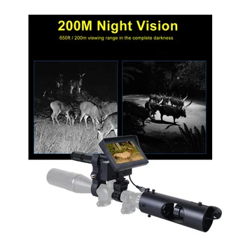 Lov Riflescope Nočné Videnie IR Optika Pohľad Rozsah Fotoaparát s 850nm Infračervené LED Displej Taktické DIY Nočné Videnie Zariadenia