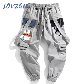 LOVZON 2021 New Horúce Jogger Voľnočasové Športové Nohavice Mužov Hip Hop Streetwear Lúč Nohy Cargo Nohavice Módne Tlač Mužov Nohavice