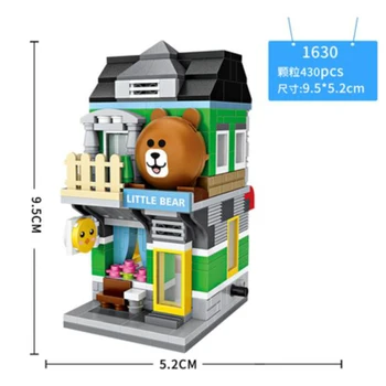 LOZ Mini Blok Mini Ulica Mesto 3d Stavebné Bloky Dom Cartoon Obchod Model DIY Montáž Hračky pre Deti, Vzdelávacie Anime Zábava