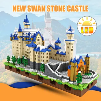LOZ Mini Bloky Nové Swan Kamenný Hrad 3D Model Budovy Blokov Technické Vzdelávacie Hračky pre Deti, Dary Stvoriteľa 6800pcs Tehly