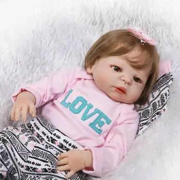 Loď z Brazílie 57cm Silikónové Reborn Baby Doll Deti Playmate Darček pre Dievčatá Bebe Nažive Hračky pre Kytica Bábika Bebes Reborn