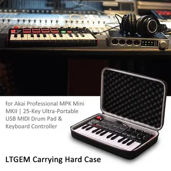 LTGEM Cestovné puzdro pre Akai Professional MPK Mini MKII & MPK Mini Play | 25-Kľúč USB MIDI Drum Pad & Radiča Klávesnice
