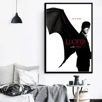 Lucifer Hot Tv Seriál Zobraziť Plagáty A Tlač Plátno, Maľovanie Obrazov Na Stenu Pre Obývacia Izba Classic Dekorácie Domova Cuadros