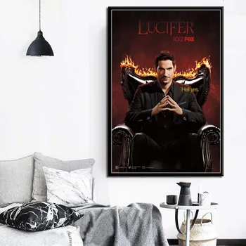 Lucifer Hot Tv Seriál Zobraziť Plagáty A Tlač Plátno, Maľovanie Obrazov Na Stenu Pre Obývacia Izba Classic Dekorácie Domova Cuadros