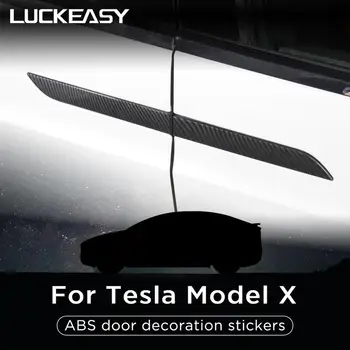 LUCKEASY Dverí rukoväť výbava pásy Pre tesla model X 2016-2020 ABS dvere Auta dekorácie, nálepky 4pcs/set
