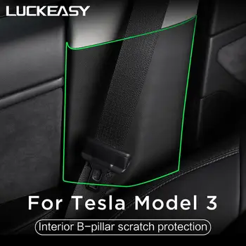 LUCKEASY pre Tesla Model 3 2018-2021 Neviditeľné dvere Auta Anti Kick Pad Ochrany Bočné Hrany Film Protektor Nálepky