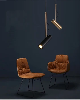 LukLoy LED Rotačné Pozornosti Nordic Moderný Prívesok Svetlo Závesné Lampy, Obývacia Izba Oblečenie Svetlo, Lampa Black Gold Bar Lampa Biela