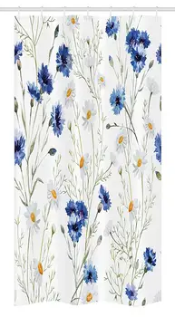 Lunarable Jar Sprchový Záves Kvitnúce Kvety trávnych porastov Botanickej Oblasti Kvety Vzor, Textílie, Kúpeľňa Decor