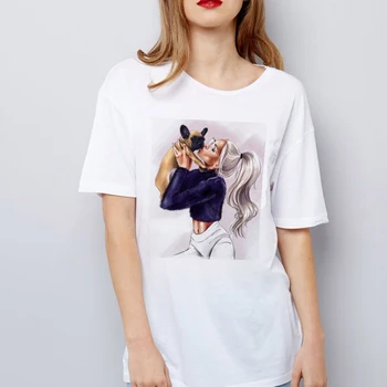 LUSLOS 2020 Moden Dievča, Pes, Milovník Žien T-shirt Lete Ženy kórejský Módne Oblečenie, Streetwear Ženy Móde T-shirts